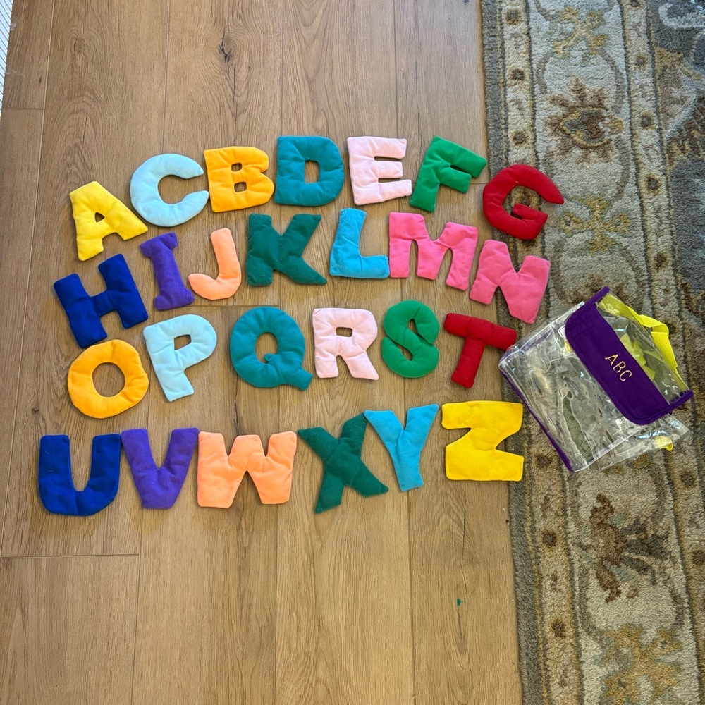 Vintage Felt Alphabet ABC Letters Preschool Educational Learning Carrying Bag